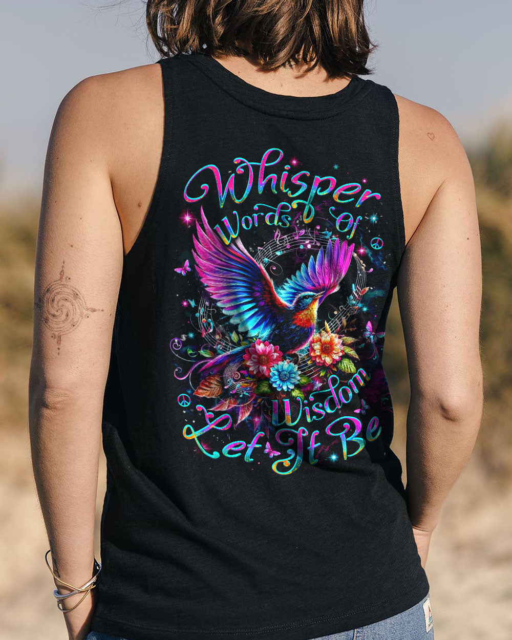 Whisper Words of Wisdom Let It Be Hippie Spiritual Bird and Flower AOP Shirts _13_ OpzKM