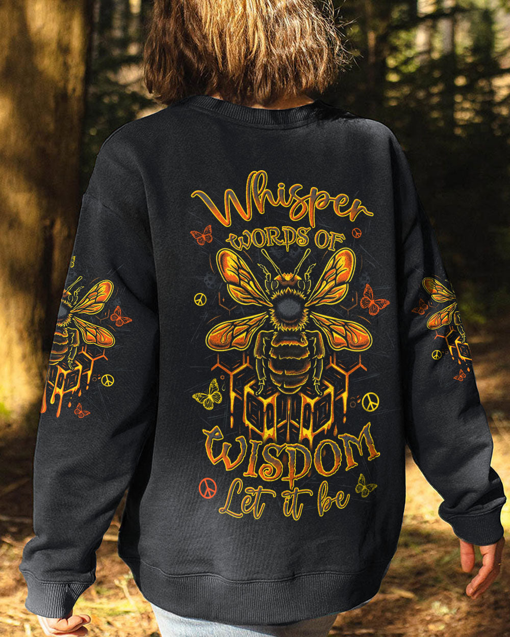 Whisper Words of Wisdom Let It Be Inspirational Bee Nature Graphic AOP Shirts _10_ U9JYe