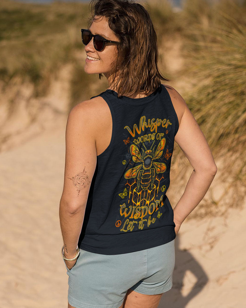 Whisper Words of Wisdom Let It Be Inspirational Bee Nature Graphic AOP Shirts _14_ FIEUG