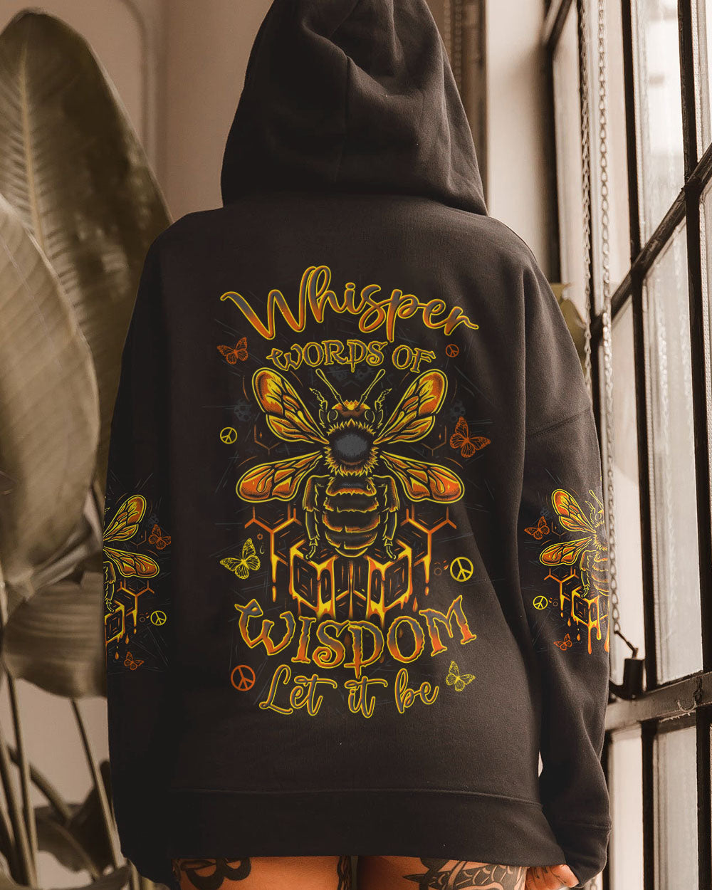 Whisper Words of Wisdom Let It Be Inspirational Bee Nature Graphic AOP Shirts _2_ s7sD8