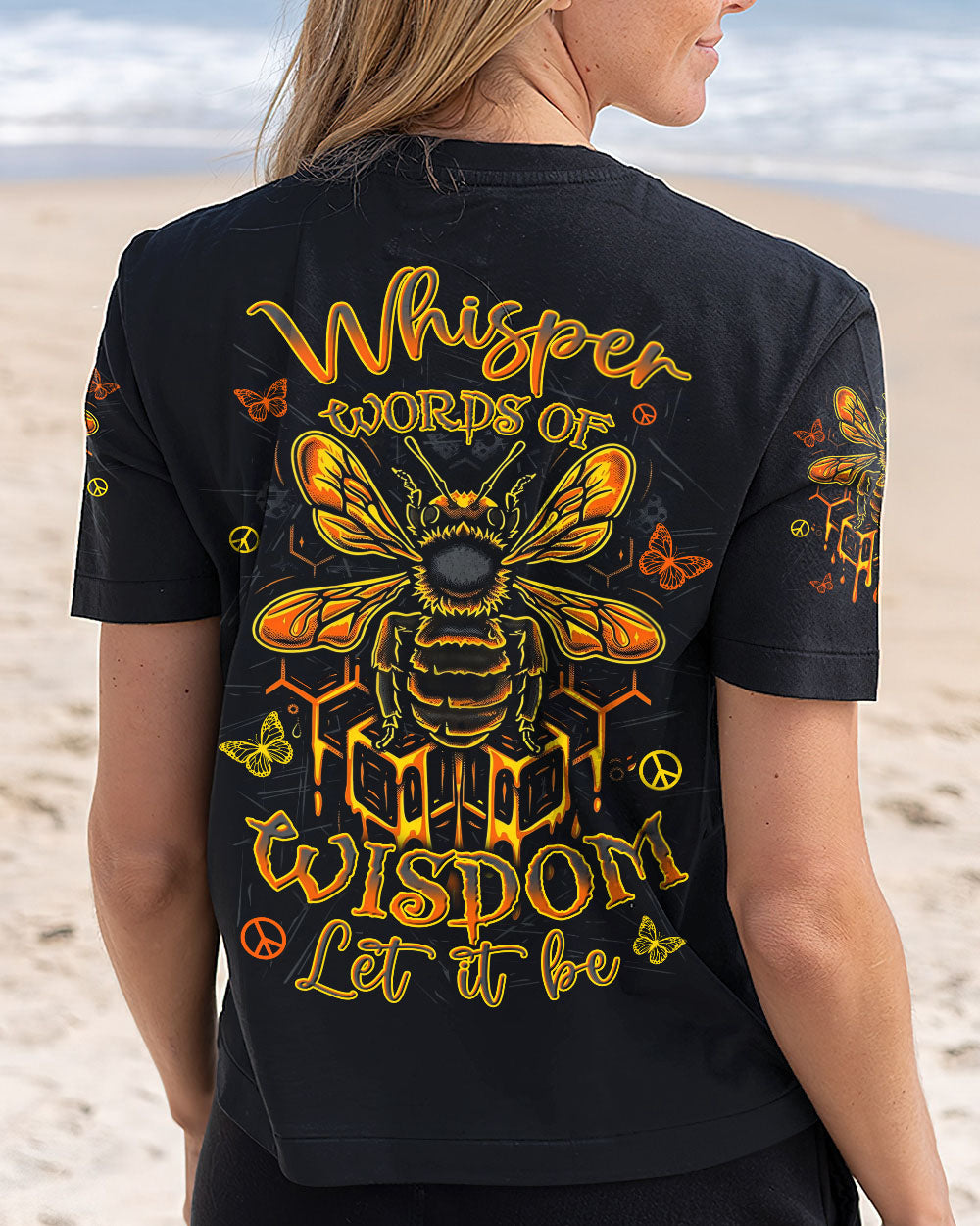 Whisper Words of Wisdom Let It Be Inspirational Bee Nature Graphic AOP Shirts _6_ zyQnV