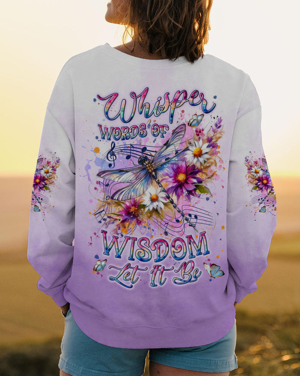 Whisper Words of Wisdom Let It Be Inspirational Music Dragonfly AOP Shirts _3_ nKUC9