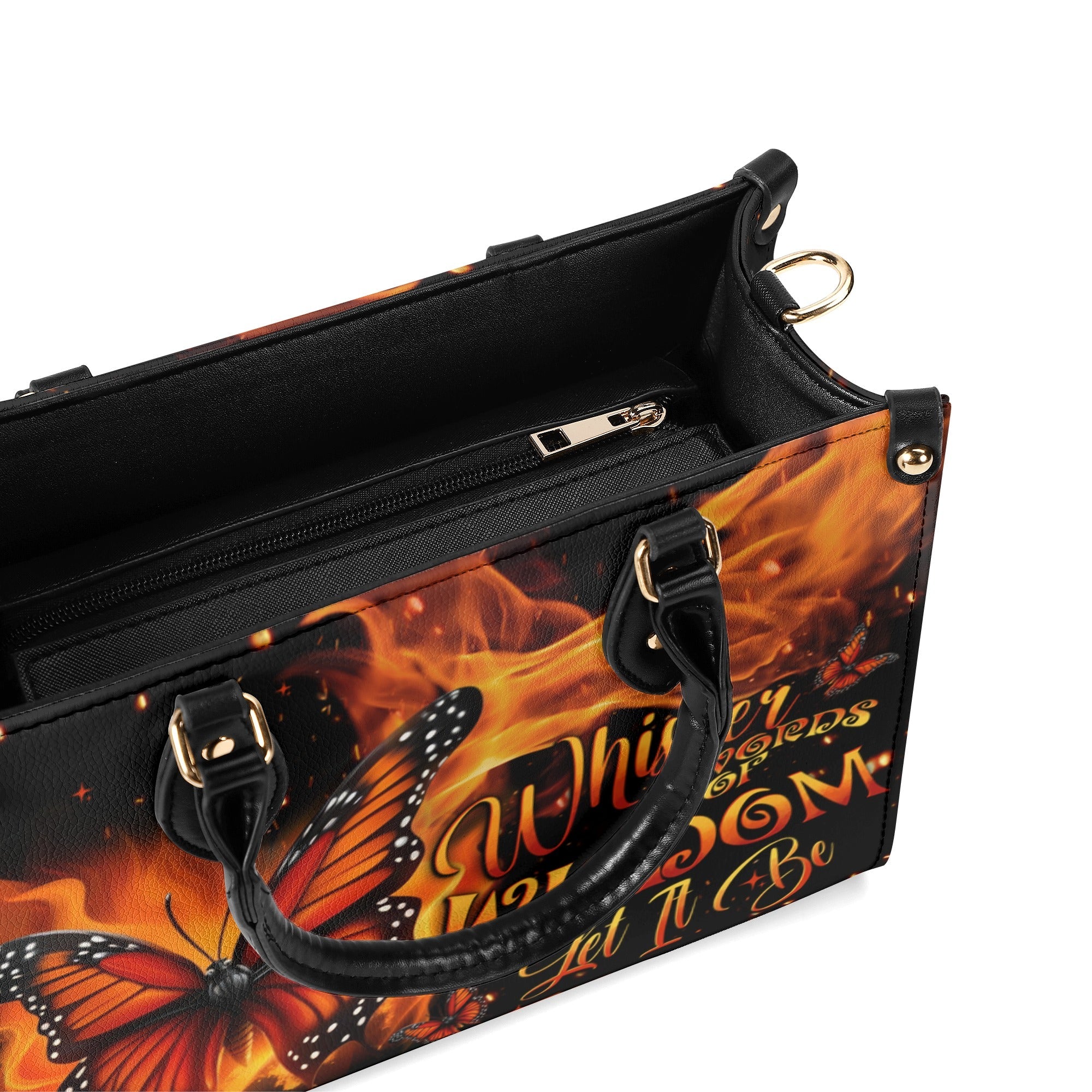 Whisper Words of Wisdom Let It Be Monarch Butterfly Hippie Leather Bag _4_ cKqUP