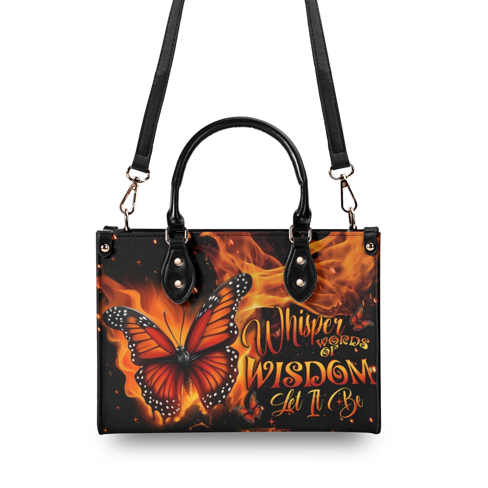 Whisper Words of Wisdom Let It Be Monarch Butterfly Hippie Leather Bag _8_ aBVON