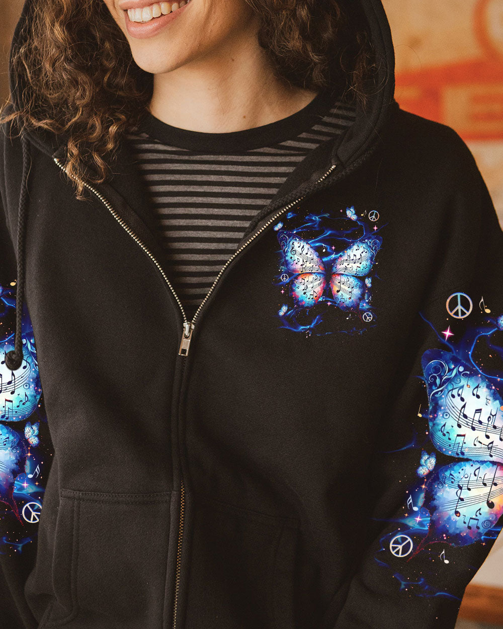 Whisper Words of Wisdom Let It Be Music Note Butterfly Inspirational Graphic AOP Shirts _10_ NwvYP