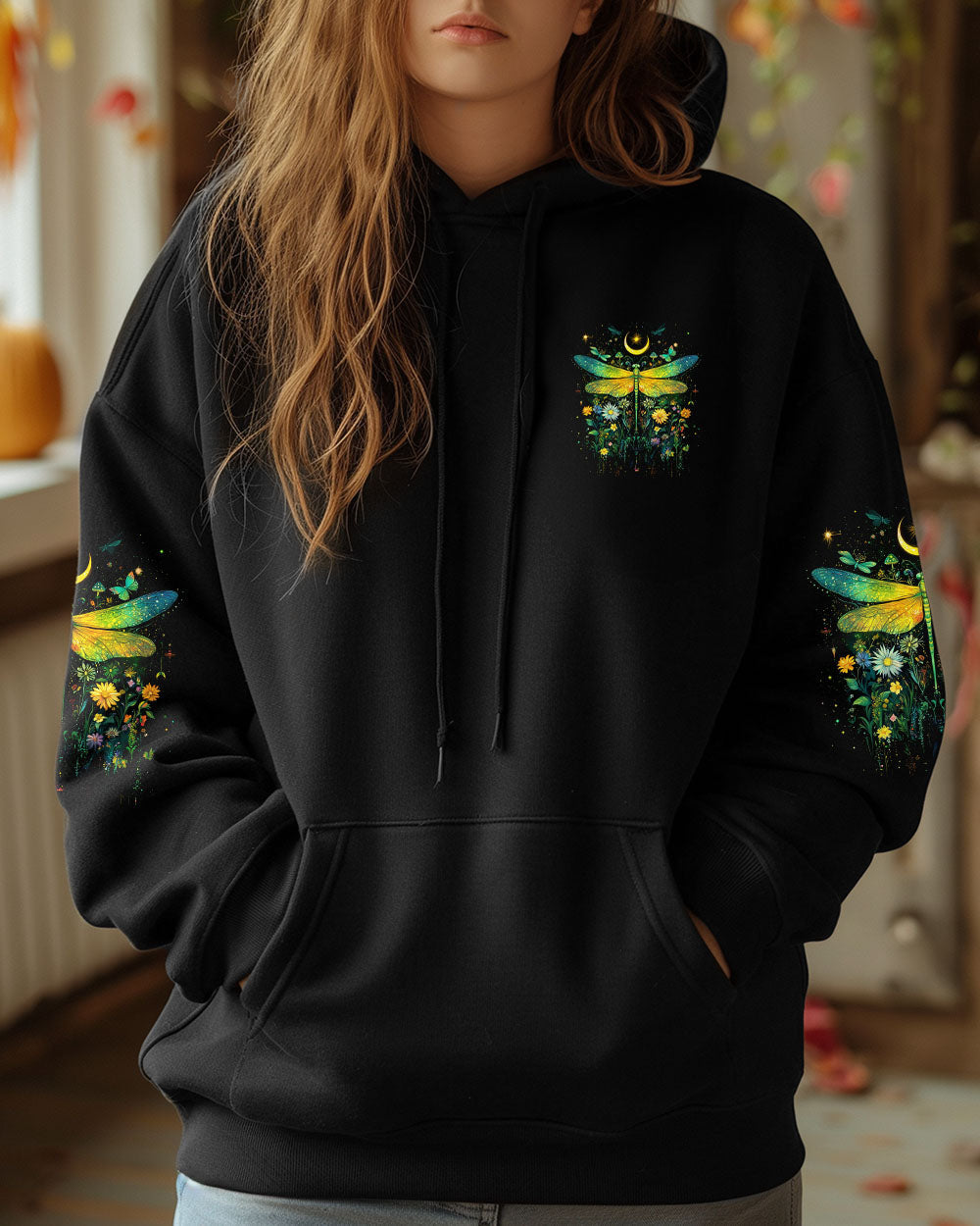 Whisper Words of Wisdom Let It Be Mystical Moon and Dragonfly AOP Shirts _4_ fvWp2