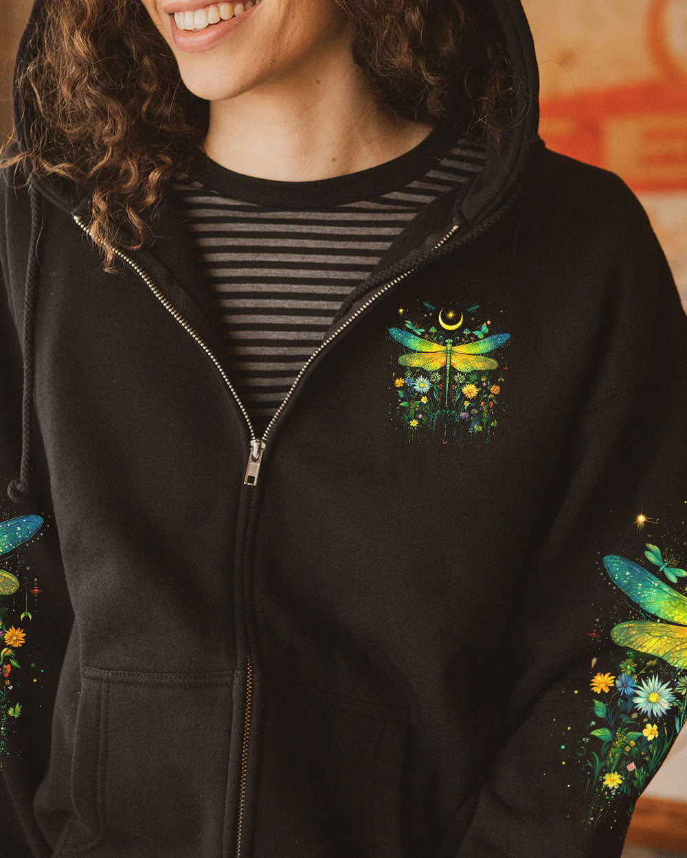 Whisper Words of Wisdom Let It Be Mystical Moon and Dragonfly AOP Shirts _8_ cKwiq