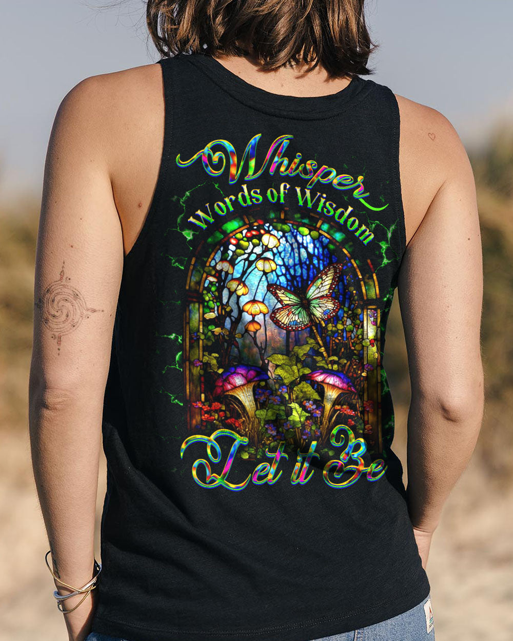 Whisper Words of Wisdom Let It Be Psychedelic Mushroom Butterfly AOP Shirts _7_ yuguI