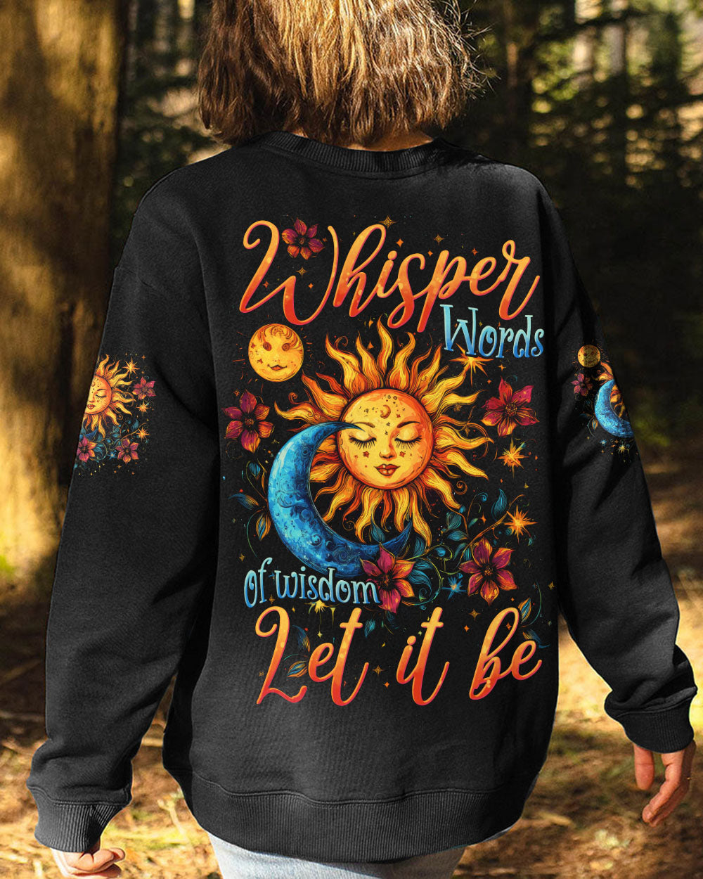 Whisper Words of Wisdom Let It Be Sun and Moon Boho Celestial AOP Shirts _3_ ZuHsM