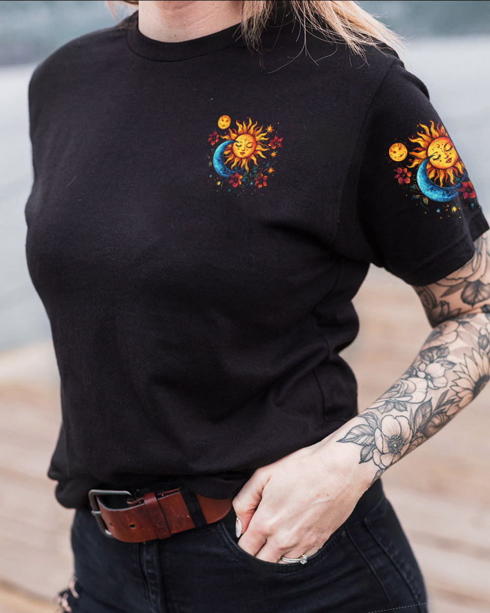 Whisper Words of Wisdom Let It Be Sun and Moon Boho Celestial AOP Shirts _9_ jgr1D