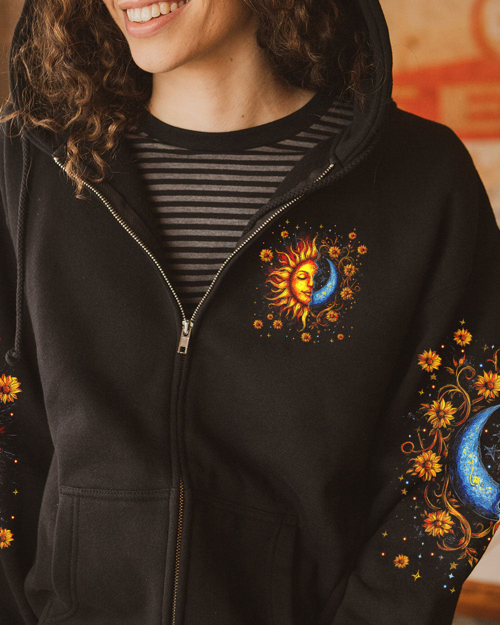 Whisper Words of Wisdom Let It Be Sun and Moon Hippie Boho AOP Shirts _2_ eNdFl