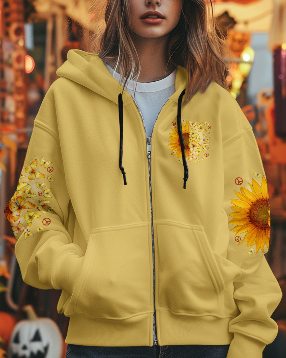 Whisper Words of Wisdom Let It Be Sunflower Butterfly Quote Pullover for Women AOP Shirts _10_ KvC7k