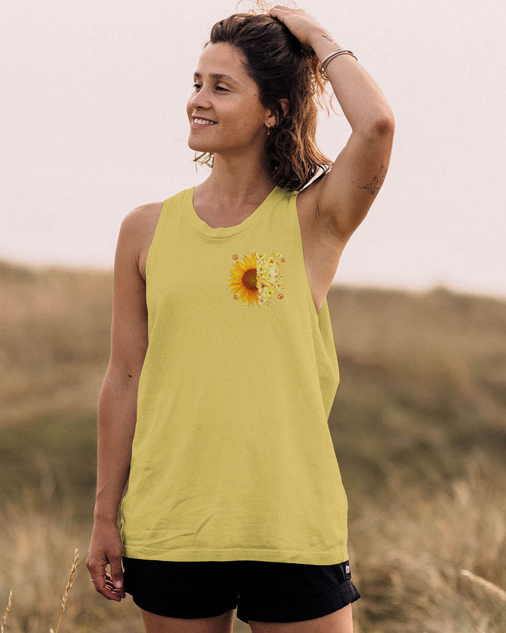 Whisper Words of Wisdom Let It Be Sunflower Butterfly Quote Pullover for Women AOP Shirts _12_ 6NaDl