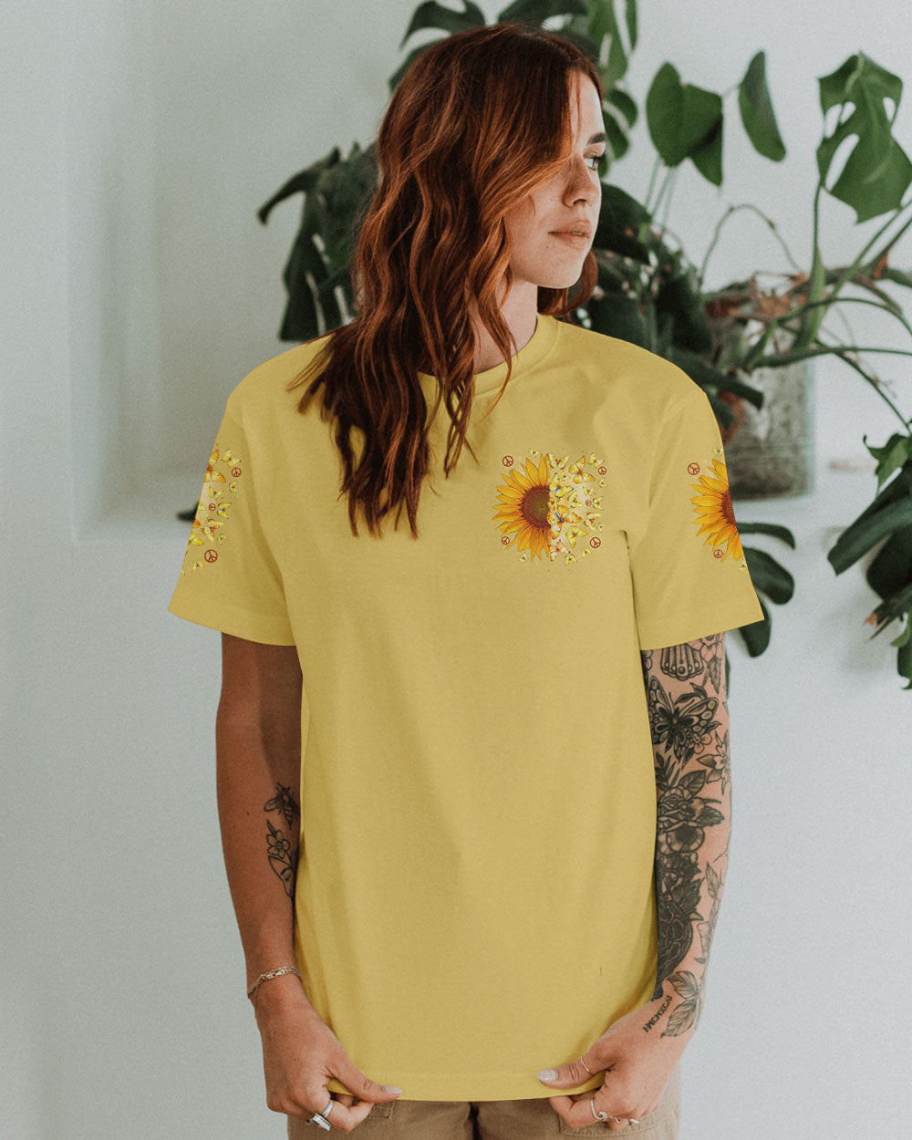 Whisper Words of Wisdom Let It Be Sunflower Butterfly Quote Pullover for Women AOP Shirts _2_ Ix3Up