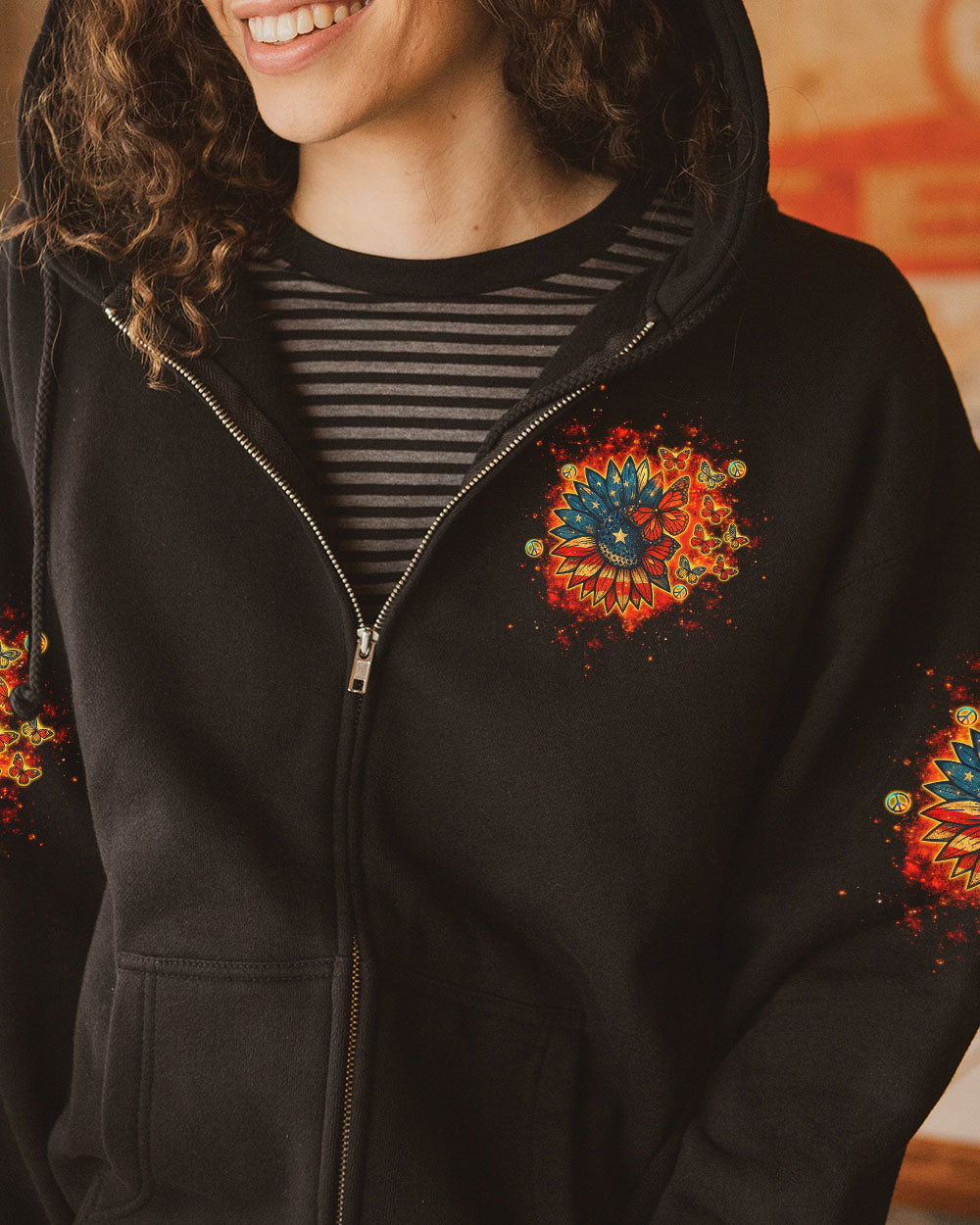 Whisper Words of Wisdom Let It Be Sunflower Retro Butterfly AOP Shirts _10_ VlmW3