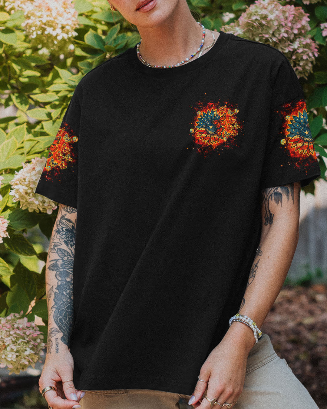 Whisper Words of Wisdom Let It Be Sunflower Retro Butterfly AOP Shirts _2_ DARvO