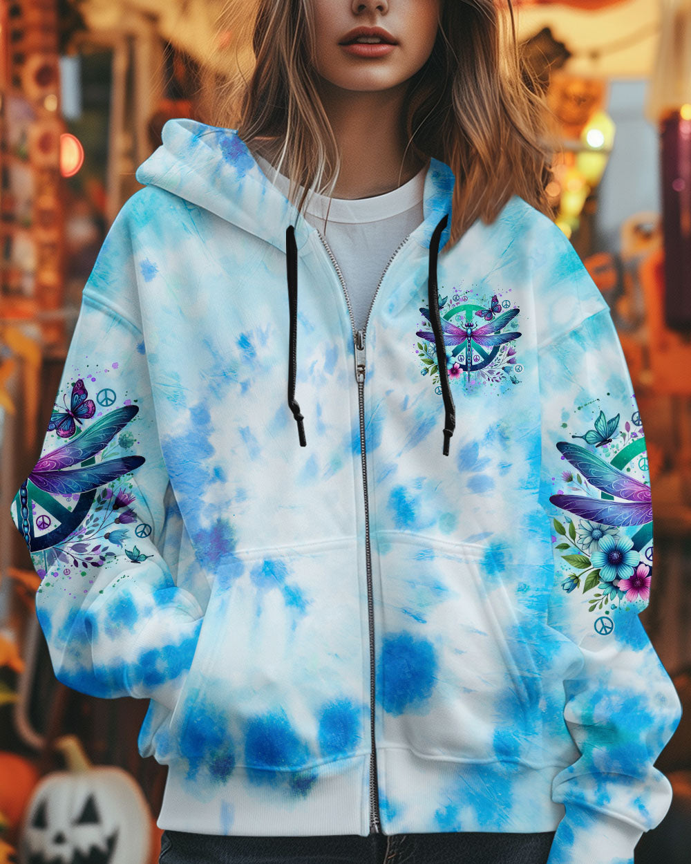 Whisper Words of Wisdom Let It Be Tie Dye Blue Dragonfly AOP Shirts _4_ jfa05