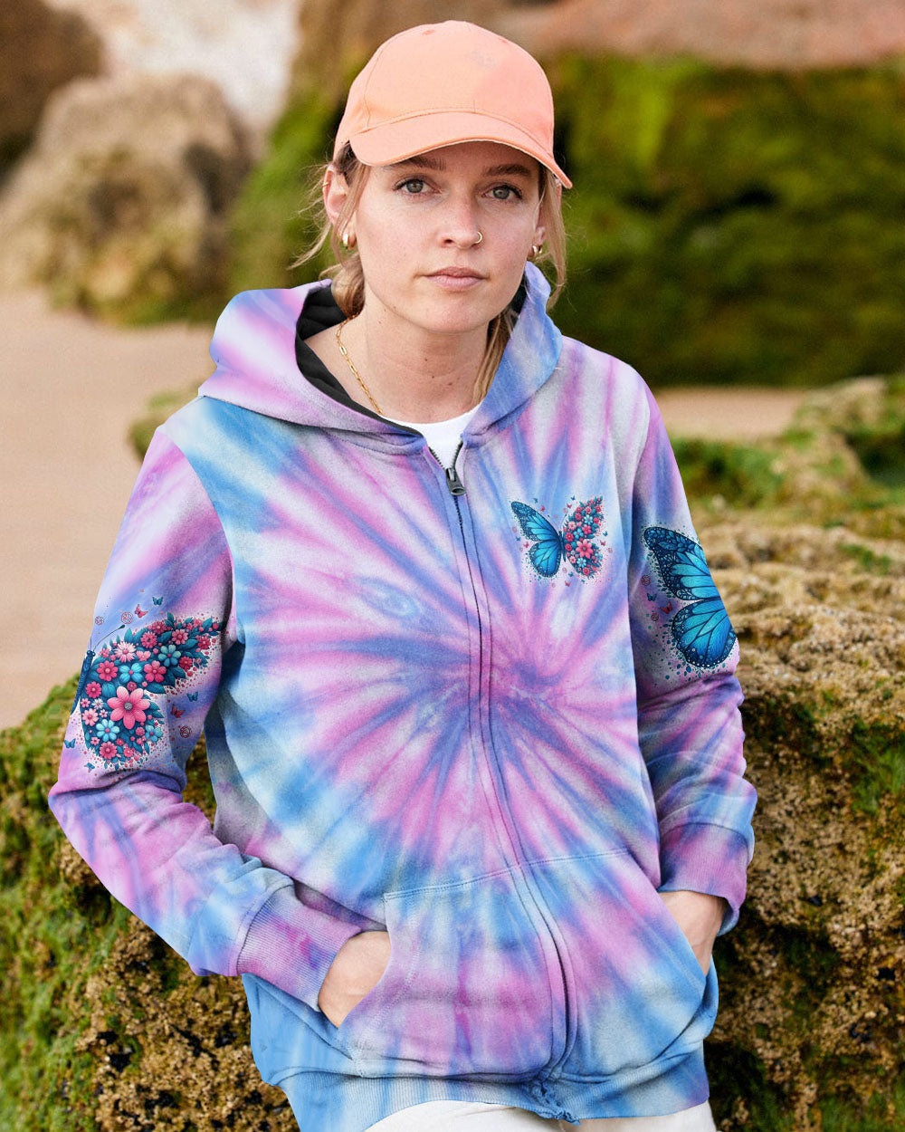 Whisper Words of Wisdom Let It Be Tie Dye Butterfly Graphic AOP Shirts _10_ EZ8ee