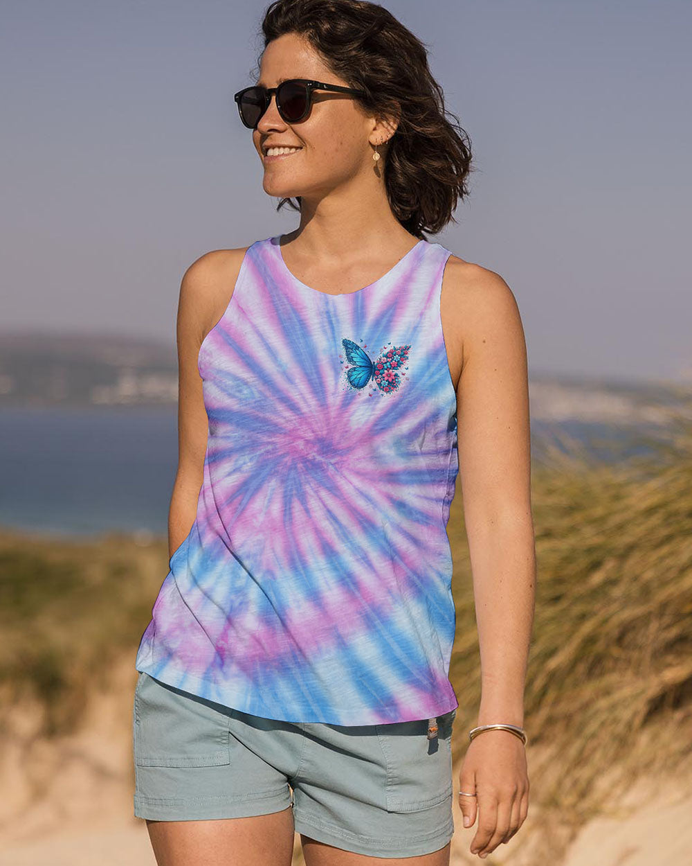 Whisper Words of Wisdom Let It Be Tie Dye Butterfly Graphic AOP Shirts _13_ DcOwm