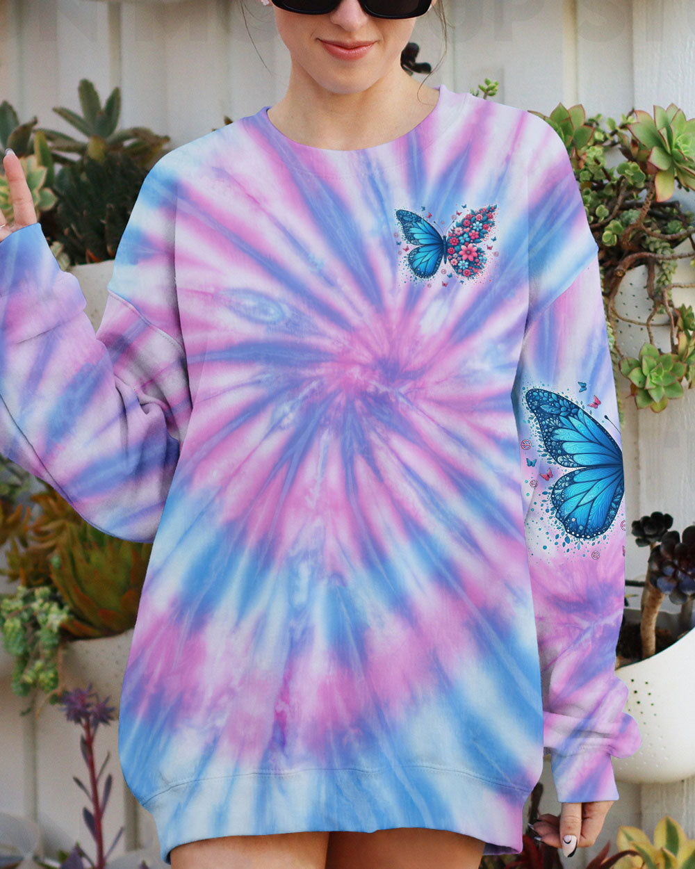 Whisper Words of Wisdom Let It Be Tie Dye Butterfly Graphic AOP Shirts _8_ ipSKX