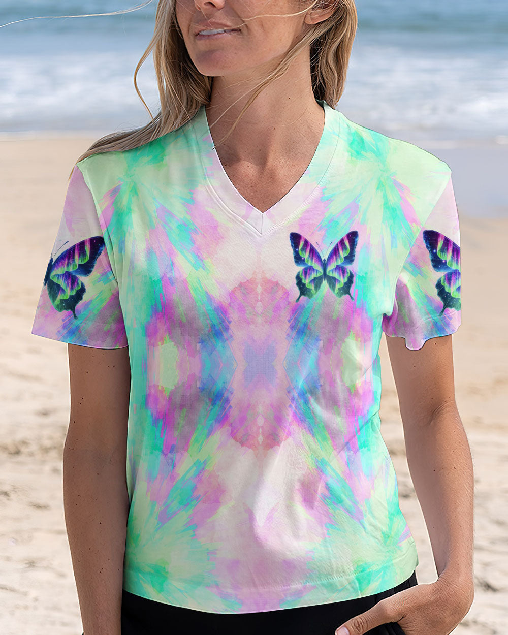 Whisper Words of Wisdom Let It Be Tie Dye Butterfly Peaceful AOP Shirts _11_ 4LdCz