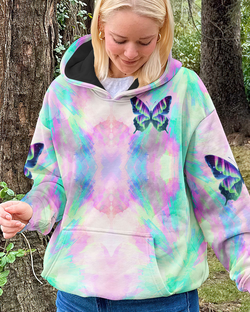 Whisper Words of Wisdom Let It Be Tie Dye Butterfly Peaceful AOP Shirts _13_ 9MXQe