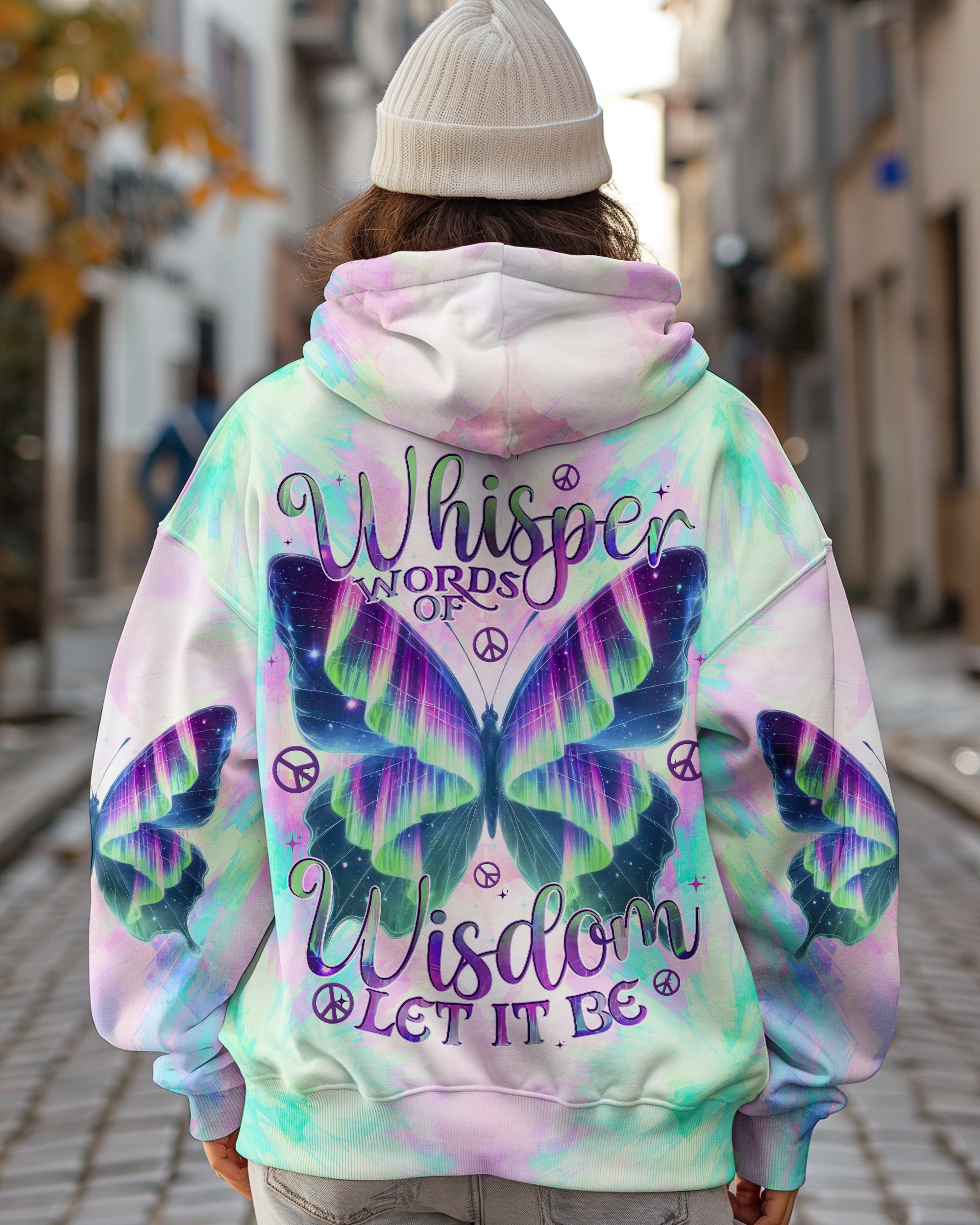 Whisper Words of Wisdom Let It Be Tie Dye Butterfly Peaceful AOP Shirts _1_ 6AMUT