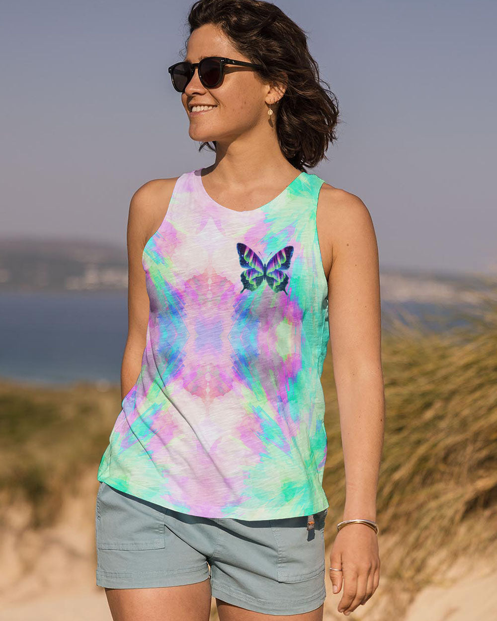Whisper Words of Wisdom Let It Be Tie Dye Butterfly Peaceful AOP Shirts _6_ 2ak1s