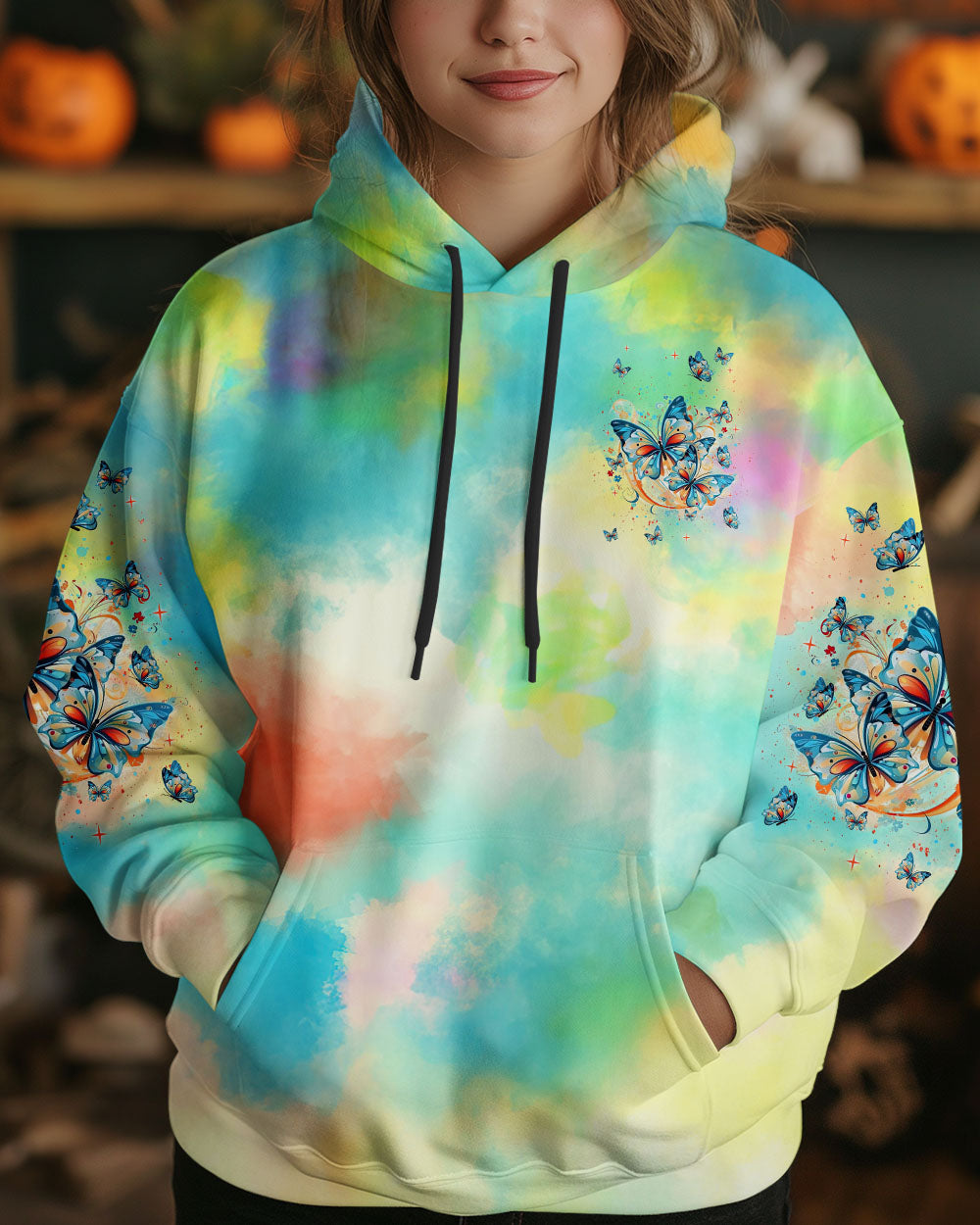 Whisper Words of Wisdom Let It Be Tie Dye Colorful Butterfly AOP Shirts _6_ Wbkis