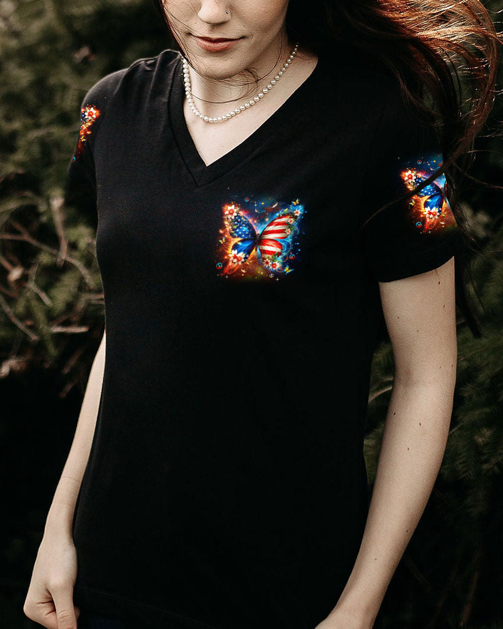 Whisper Words of Wisdom Let It Be USA Flag Butterfly Patriotic AOP Shirts _5_ VgNly