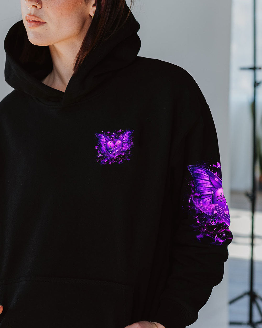 Whisper Words of Wisdom Let it Be Purple Butterfly Music Heart AOP Shirts _13_ uRrra