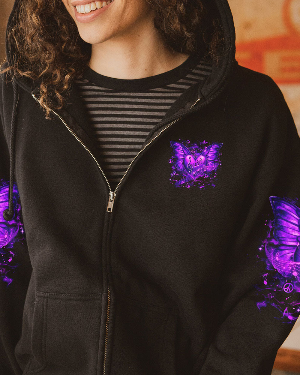 Whisper Words of Wisdom Let it Be Purple Butterfly Music Heart AOP Shirts _4_ hVrFv