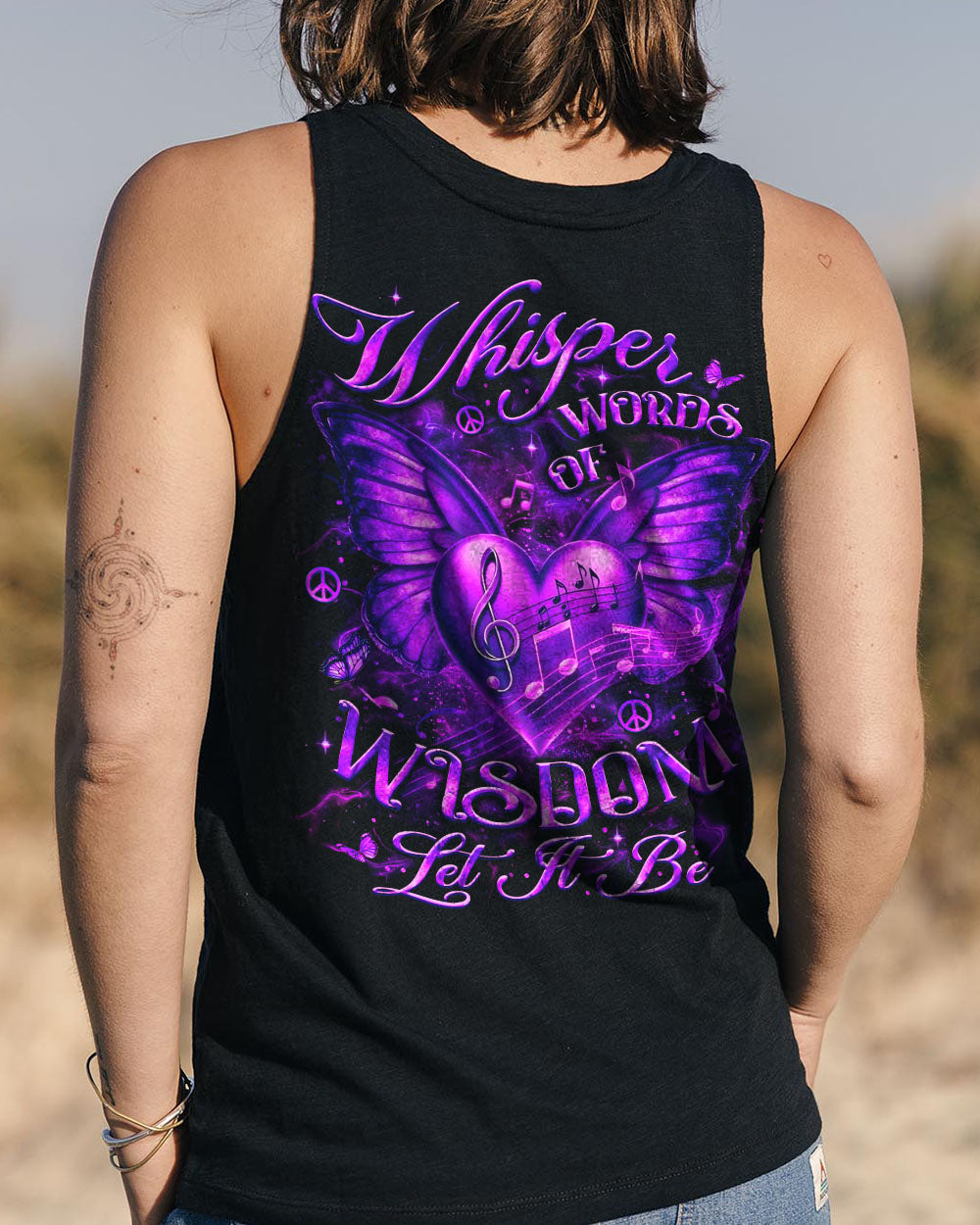 Whisper Words of Wisdom Let it Be Purple Butterfly Music Heart AOP Shirts _7_ F8pbD