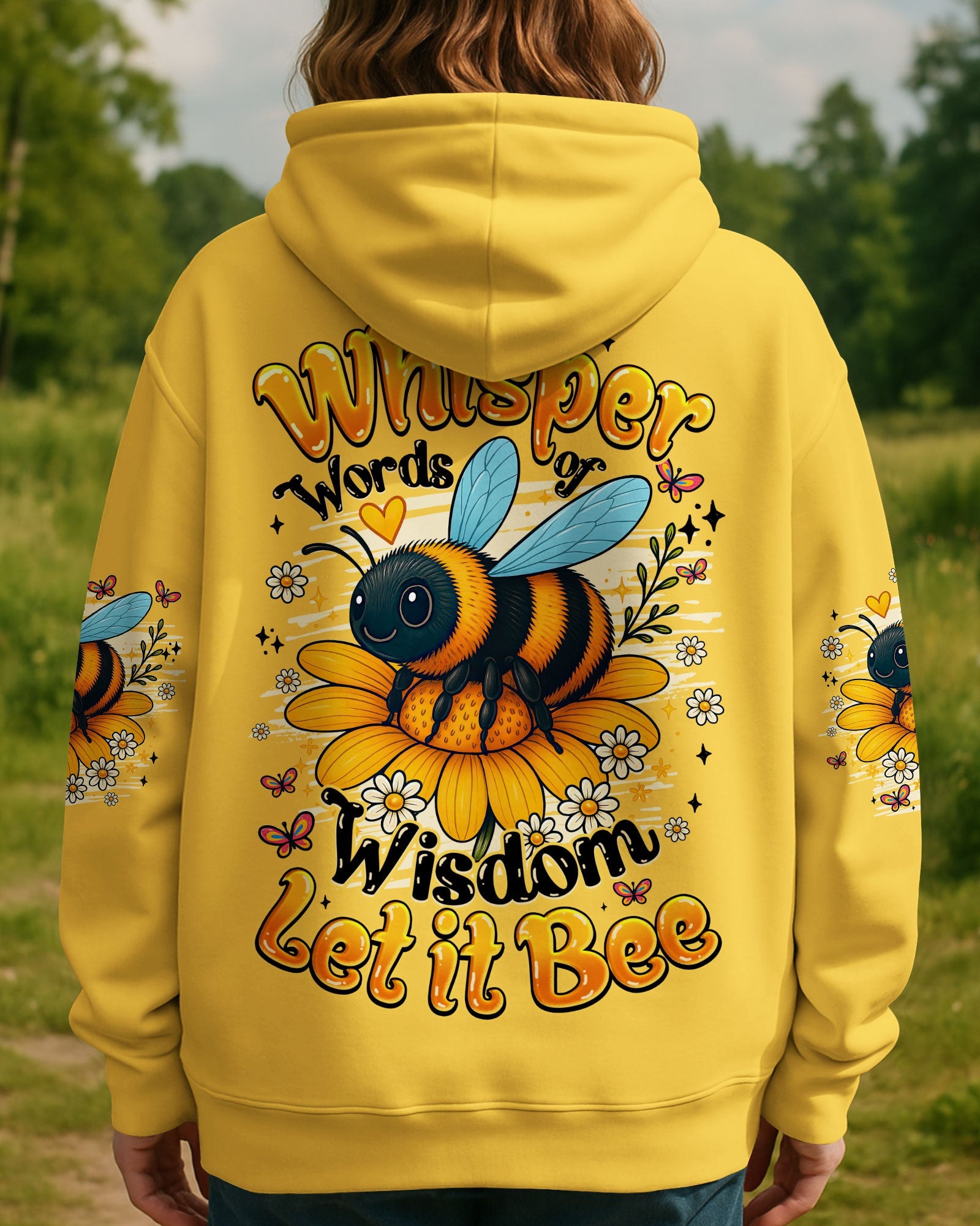 Whisper Words of Wisdom Let it Bee Sunflowers and Bees Design AOP Shirts _3_ ZNDCe