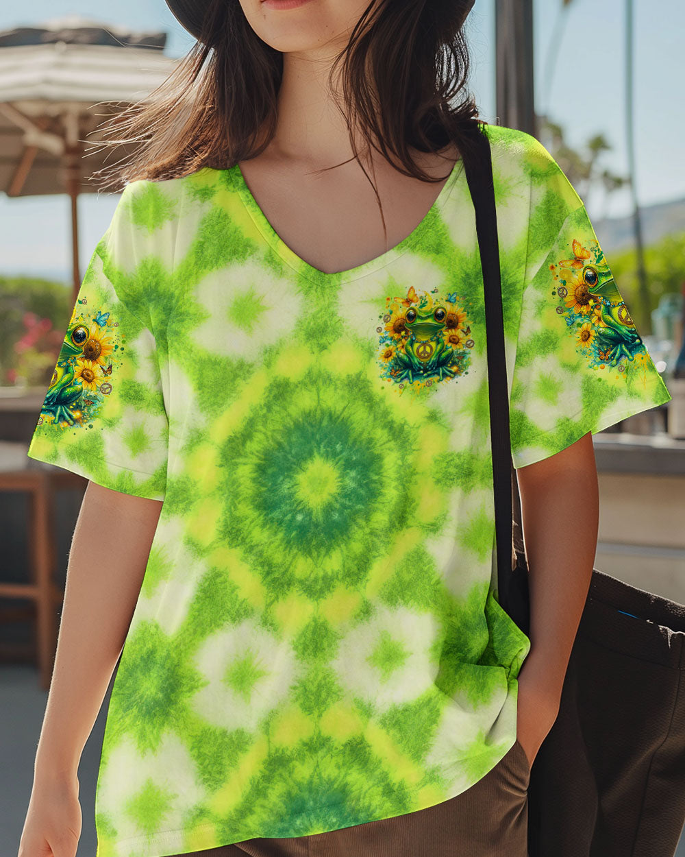 Wild Spirit Sweet Soul Hippie Frog Sunflower Tie Dye AOP Shirts _10_ kbYs7