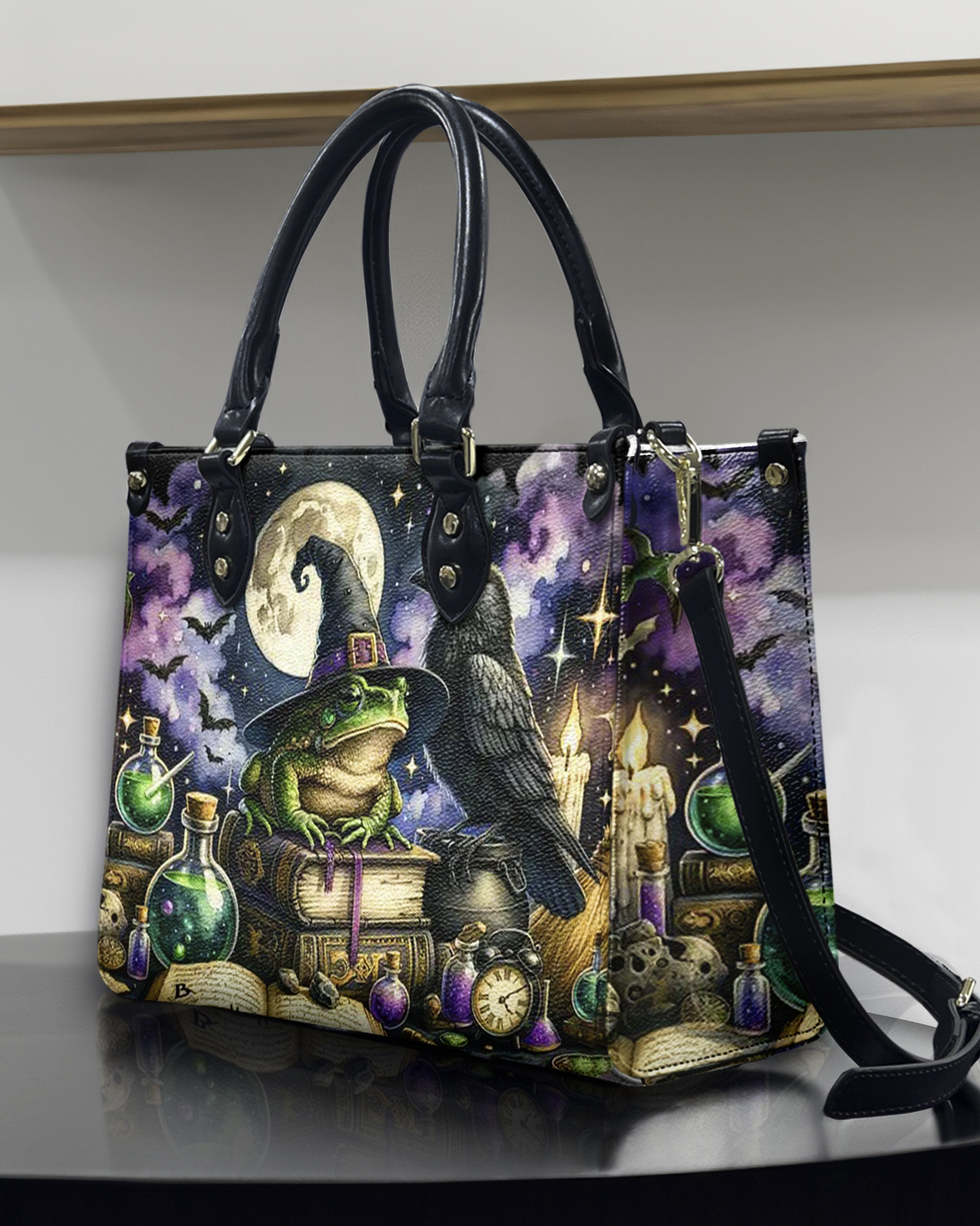 Witch Frog Halloween Magic Gothic Leather Bag _11_ eE8Pp