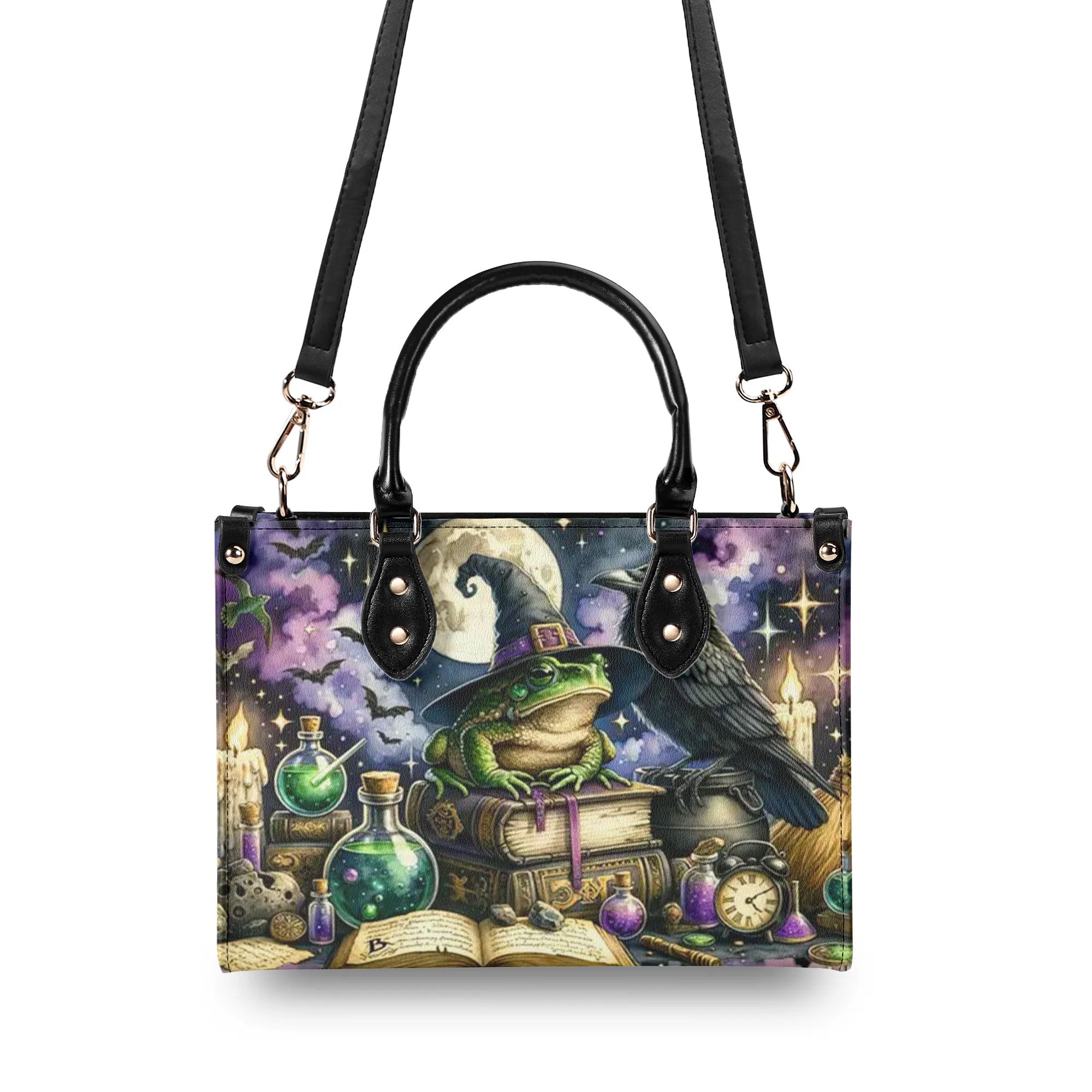 Witch Frog Halloween Magic Gothic Leather Bag _2_ hewuM