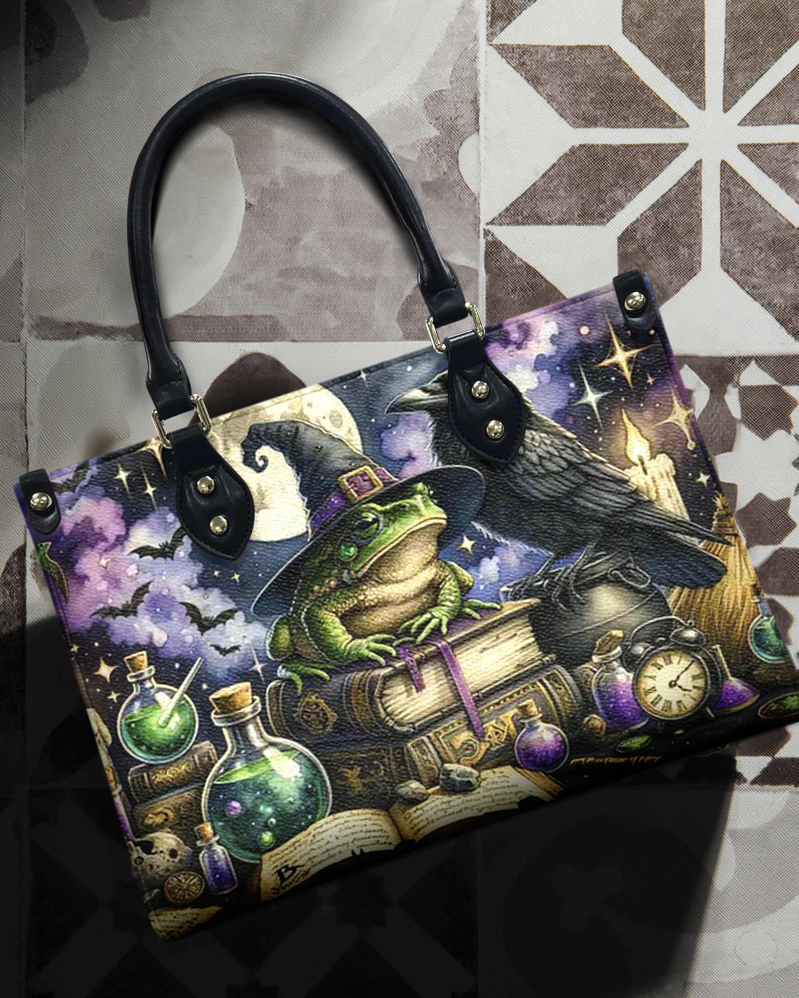 Witch Frog Halloween Magic Gothic Leather Bag _7_ OcZ63