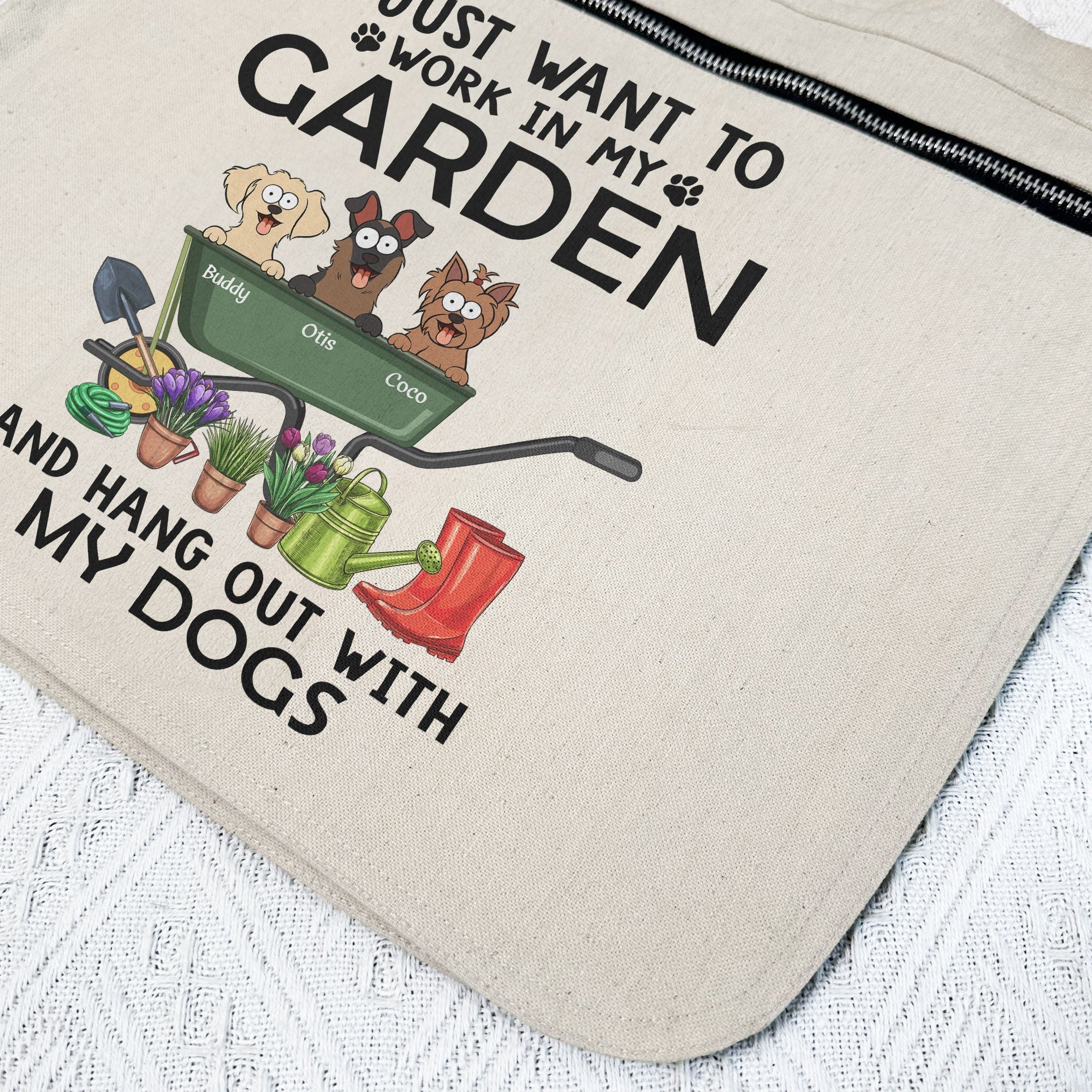 Work In Garden Hang Out With Dogs Personalized Gardening Apron_3