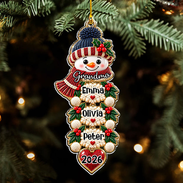 Merry Moments With Grandkids - Personalized Acrylic Ornament - Gift For Family