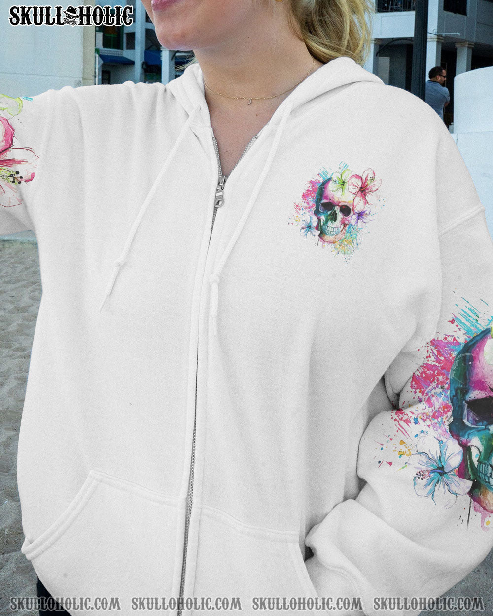 Yes I_E2_80_99m a Bitch But Not Yours Skull Floral Watercolor Graphic Tee for Women AOP Shirts _6_ 8kgGV