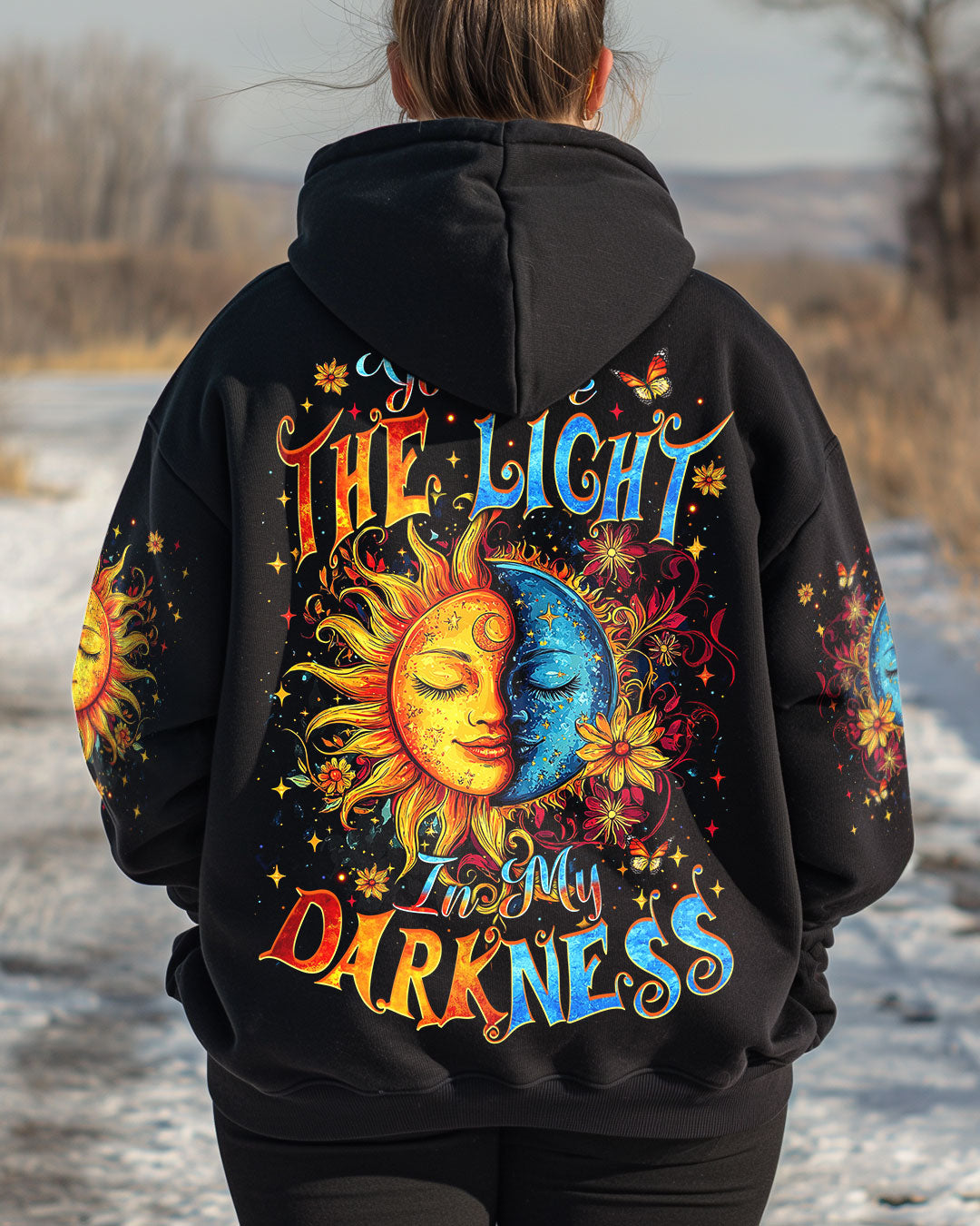 You Are the Light in My Darkness Sun and Moon Inspirational Graphic AOP Shirts _5_ 2QP9m
