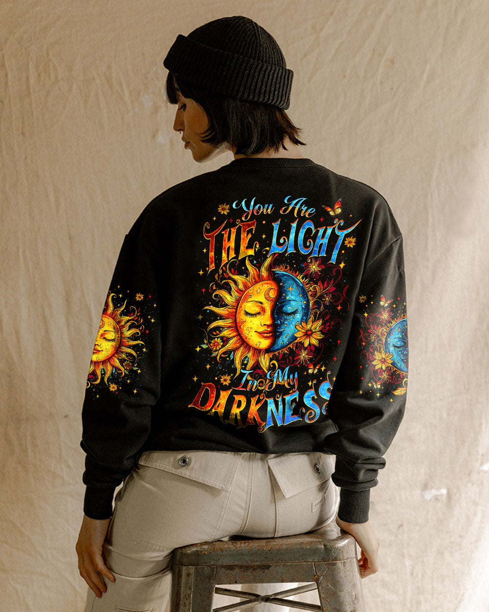 You Are the Light in My Darkness Sun and Moon Inspirational Graphic AOP Shirts _7_ gMNco