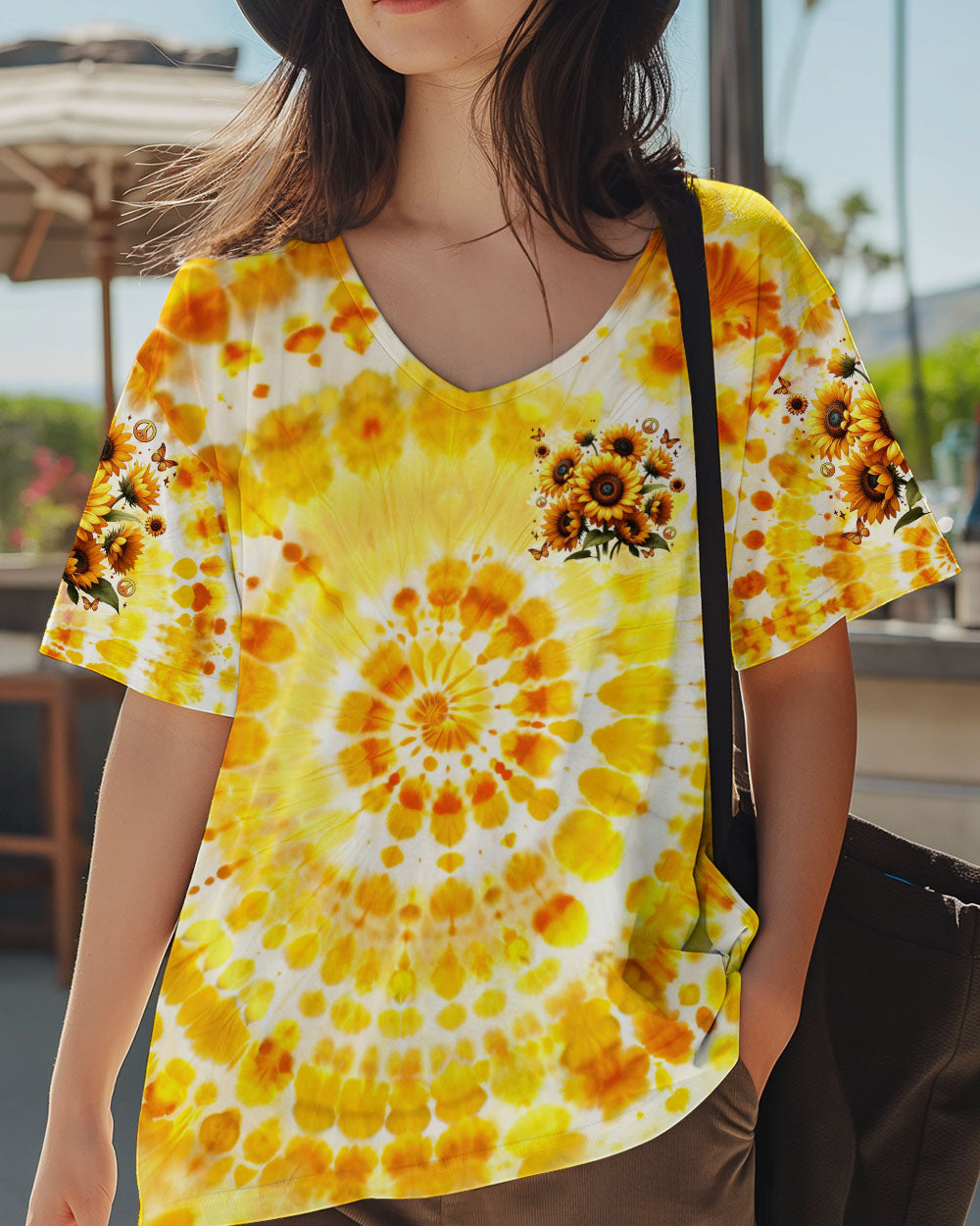 You Belong Among the Wildflowers Sunflower and Peace Signs Tie Dye AOP Shirts _2_ 3Unud