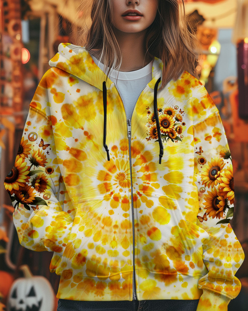 You Belong Among the Wildflowers Sunflower and Peace Signs Tie Dye AOP Shirts _8_ cjXOQ