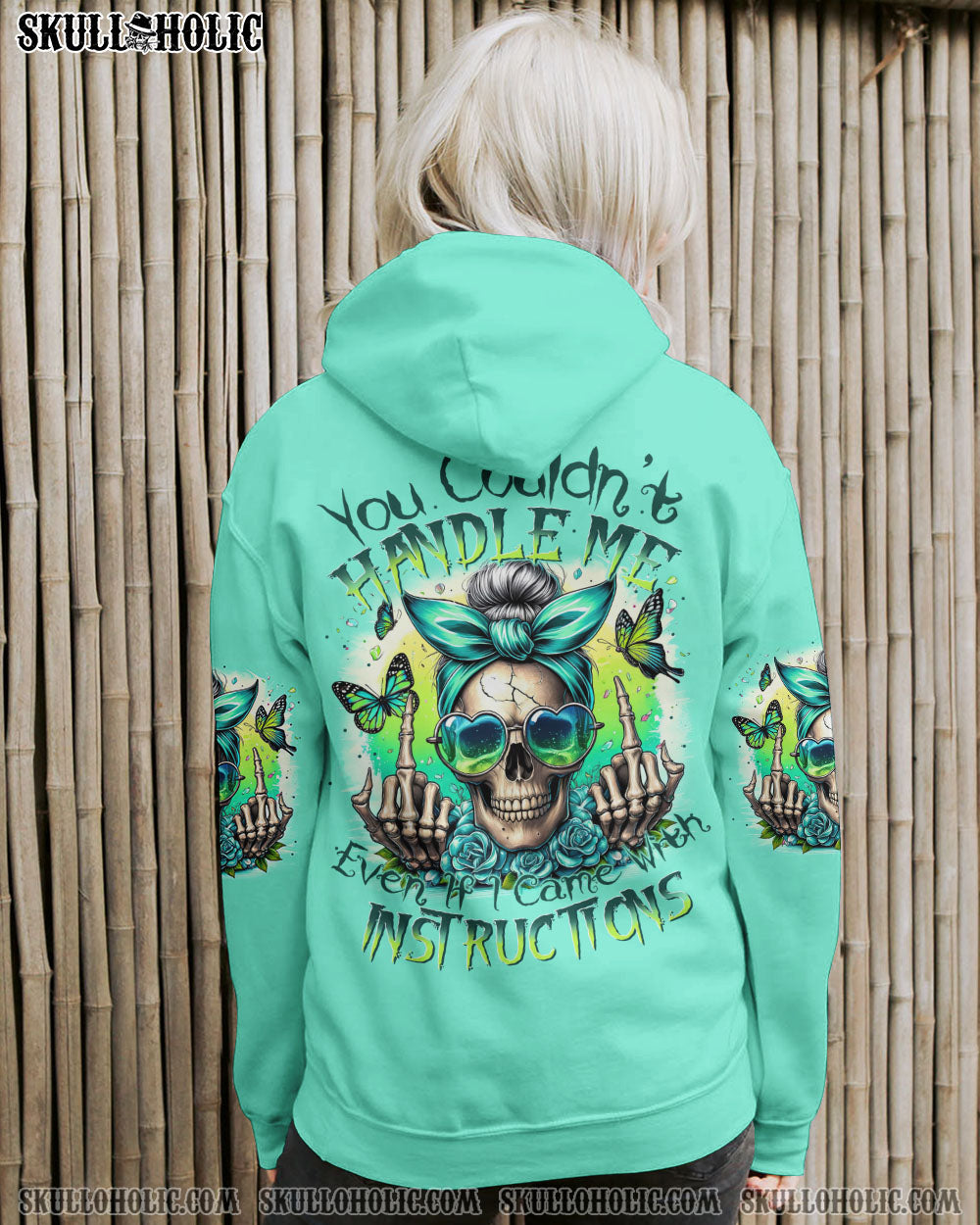 You Couldn_E2_80_99t Handle Me Even If I Came with Instructions Skull with Bow Sunglasses Graphic AOP Shirts _7_ LNCaZ