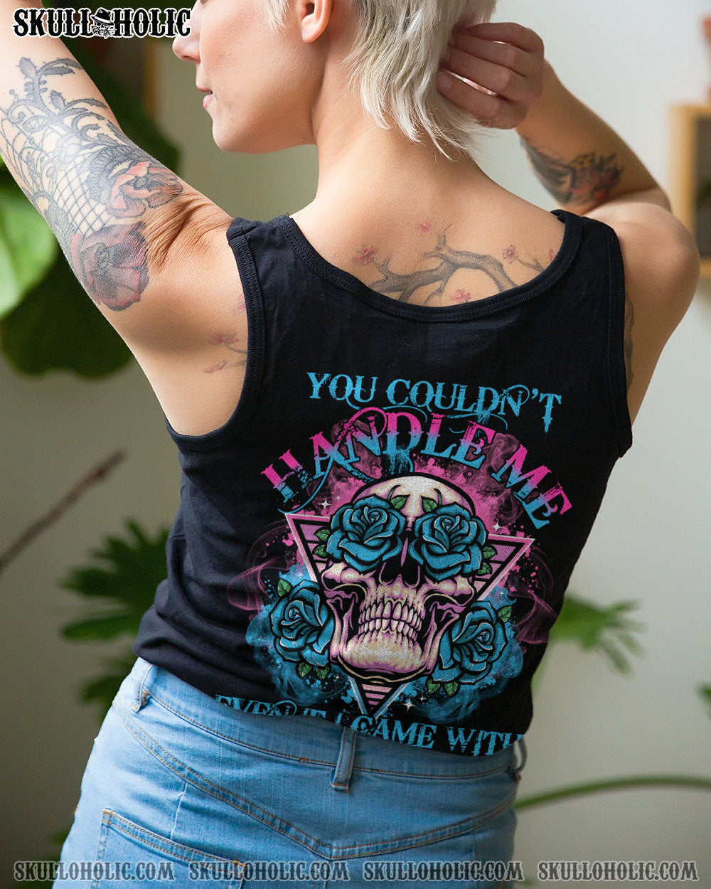 You Couldnt Handle Me Even If I Came with Instructions Neon Blue Rose Graphic AOP Shirts _13_ 4mlu7