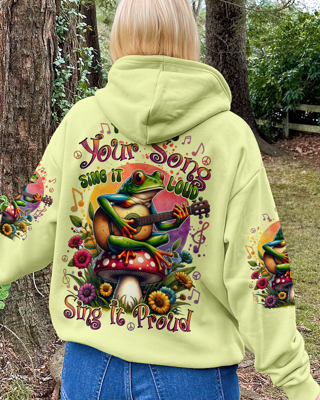 Your Life Is Your Song Sing It Loud Sing It Proud Frog Hippie Guitar Floral AOP Shirts _12_ 57R24