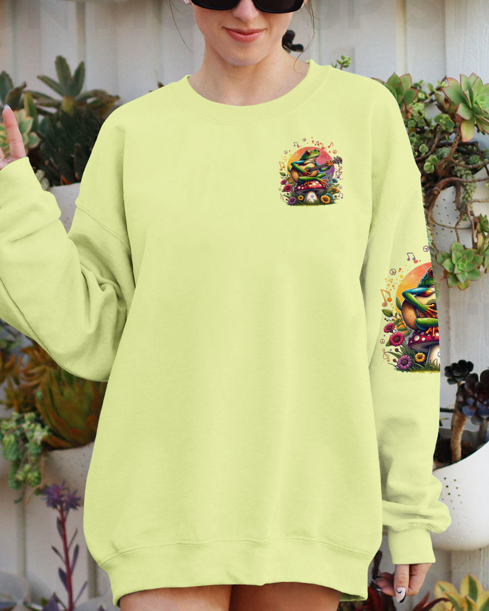 Your Life Is Your Song Sing It Loud Sing It Proud Frog Hippie Guitar Floral AOP Shirts _6_ bcEg5