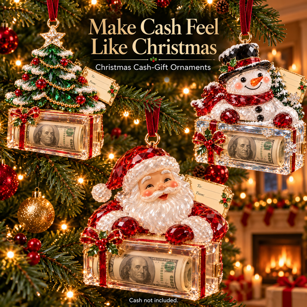 Cute Crystal Style Merry Christmas Money Gift For Family - Personalized Acrylic Ornament